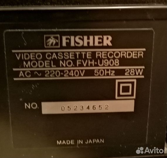 Японский видеомагнитофон Fisher U908