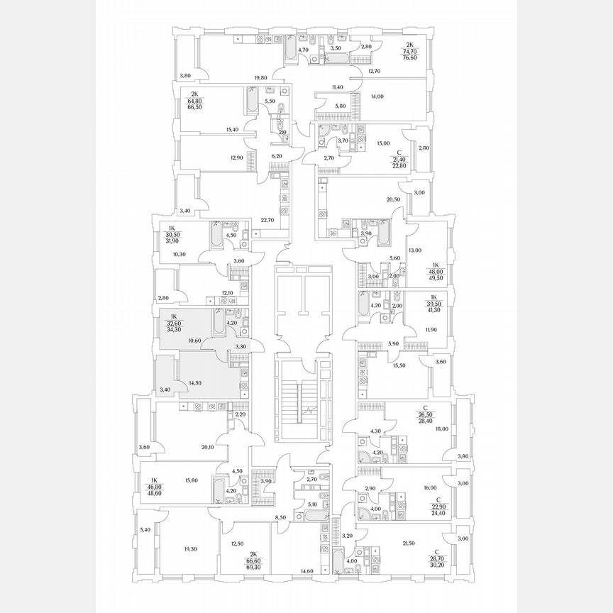 1-к. квартира, 34,3 м², 9/13 эт.