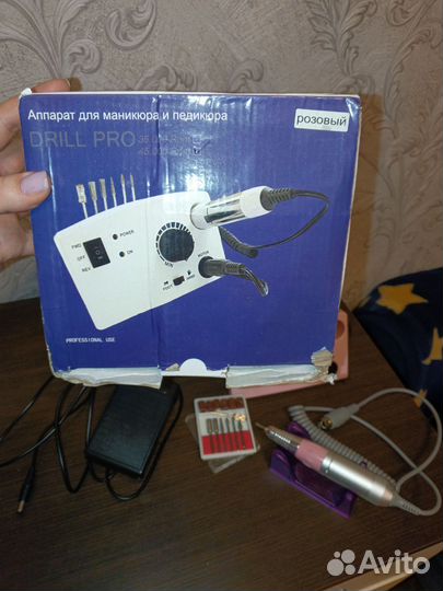 Аппарат для маникюра с педалью, фрезами