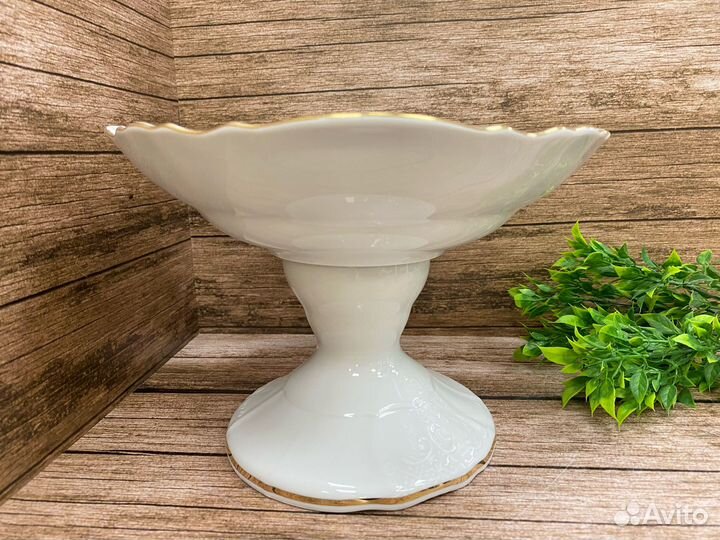 Ваза для фруктов «Отводка золото» 25см. Чехия