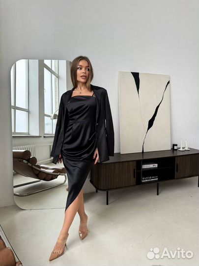 Роскошная двойка платье и пиджак 2 цв