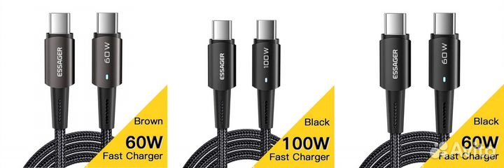 Кабель с дисплеем 60W PD 100W Type-C –Type-C новый