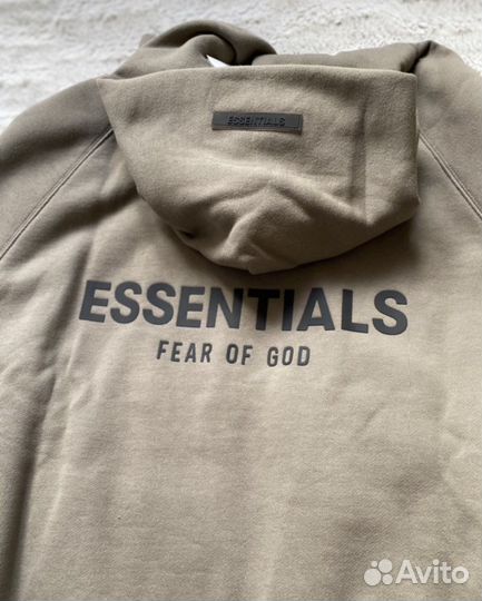 Fear Of God Essentials Hoodie Taupe M