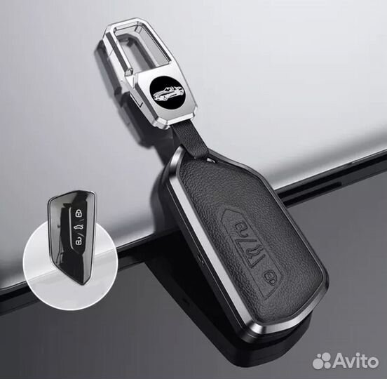 Чехол на ключ Volkswagen / Фольксваген металл black