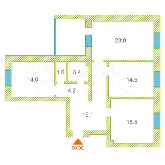 3-к. квартира, 93 м², 4/9 эт.