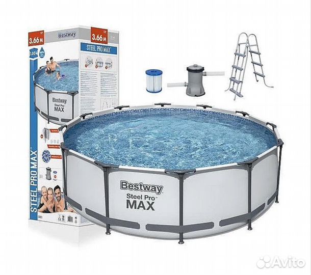 Бассейн Bestway Steel Pro MAX 366х100, новый