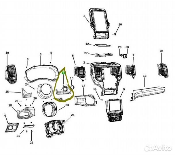 Накладка Dodge Ram DT 2020