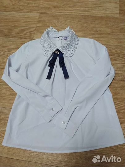 Блузка шелковая для девочки, школьная