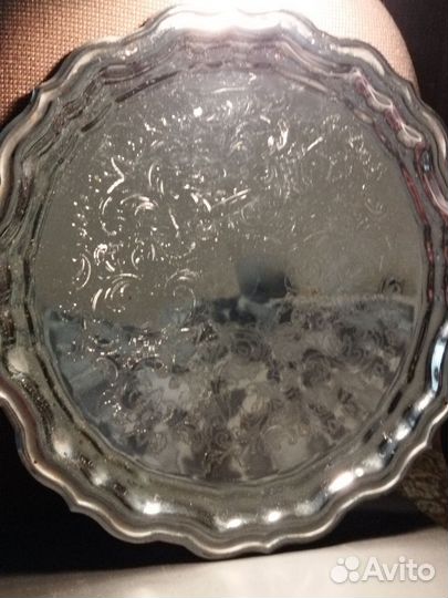 Поднос из мельхиора 37 см. Кольчугино