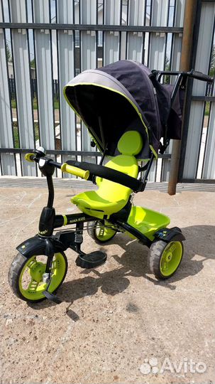 Детский велосипед-трость 3х колёсный