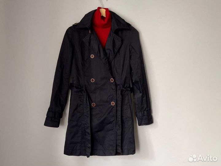 Плащ тренч женский 42-44 тренчкот синий чёрный