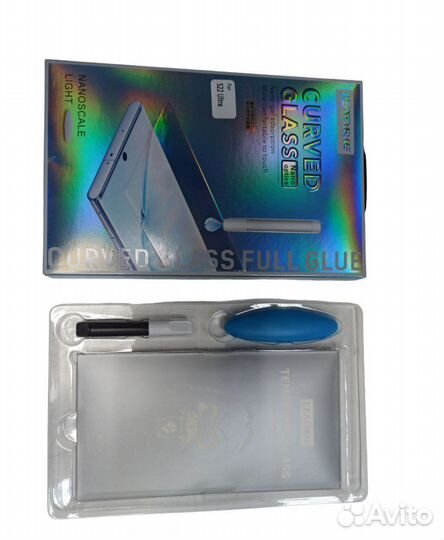 Защитное стекло Samsung S22 Ultra с клеем и лампой