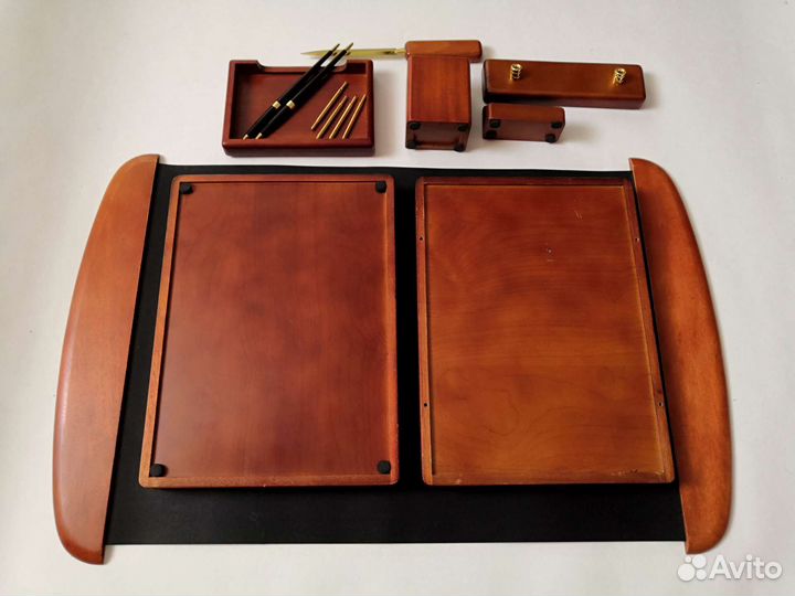 Письменный настольный набор, натуральное дерево