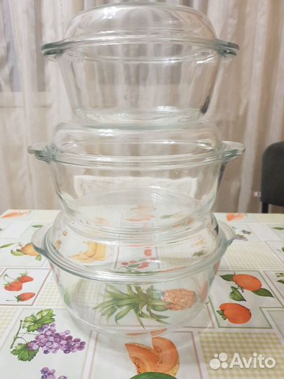 Стеклянные кастрюли для свч Borcam