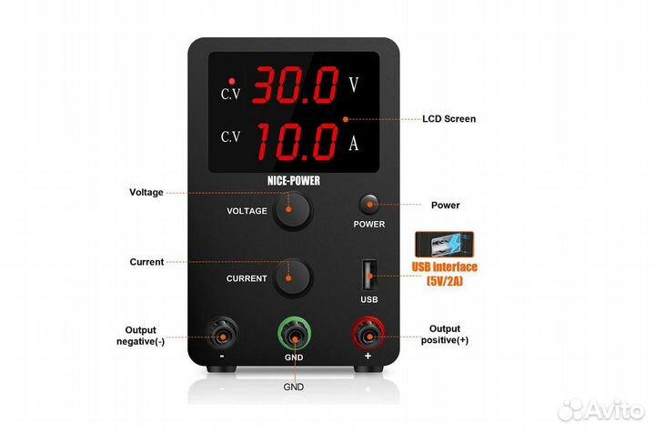 Регулируемый Блок питания 30V 10A