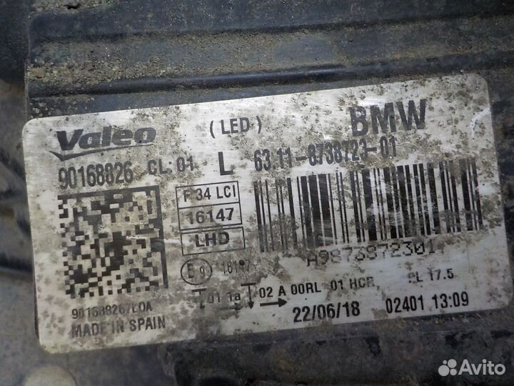 Фара левая BMW 3 GT F34 2013