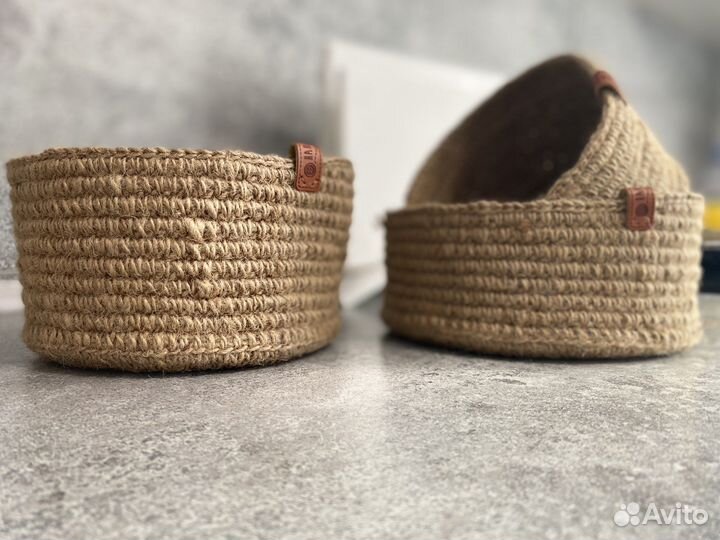 Корзина плетеная из джута