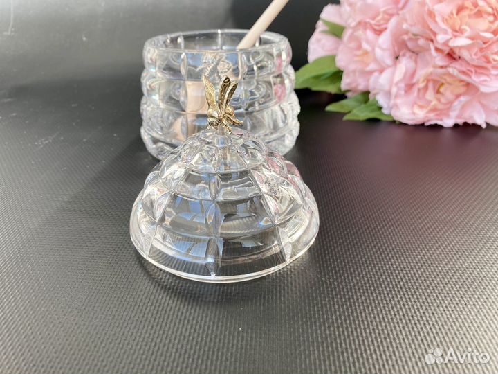 Мёдница хрустальная Crystal Bohemia новая Улей