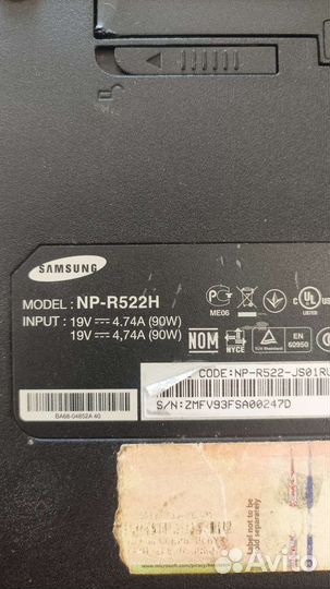 Ноутбук Samsung на запчасти