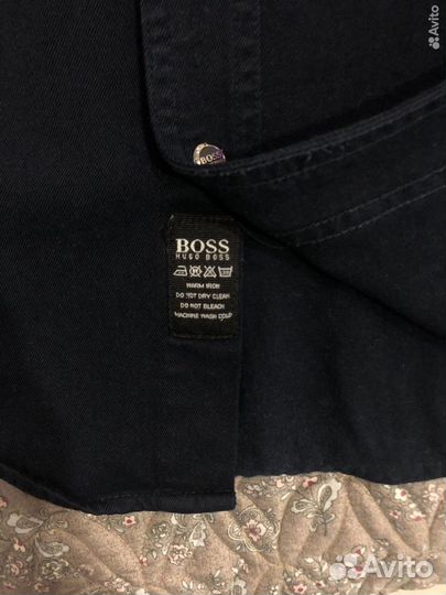 Джинсовая мужская рубашка hugo boss