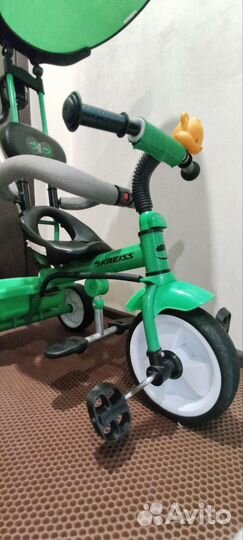 Велосипед трехколесный Kreiss с тентом Зеленый