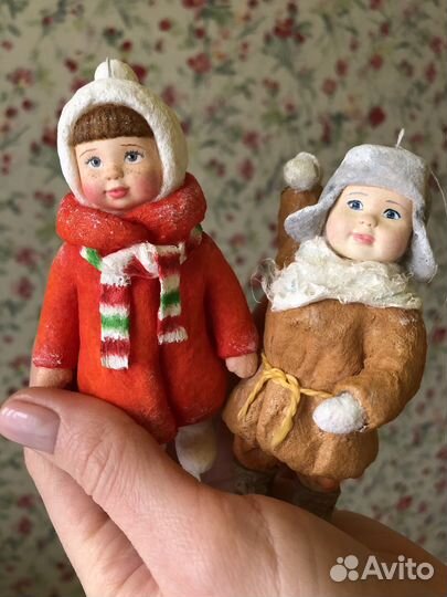 Ватные елочные игрушки