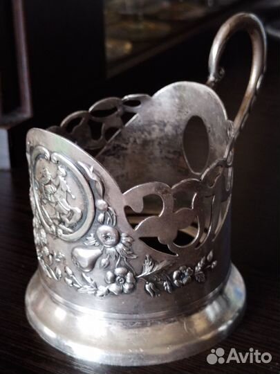 Подстаканник мельхиор СССР в комплекте