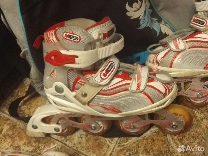 Ролики, защита, шлем, сумка на девочку