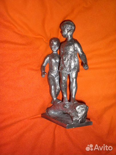 Статуэтка Дети на бревне Монументскульптура СССР