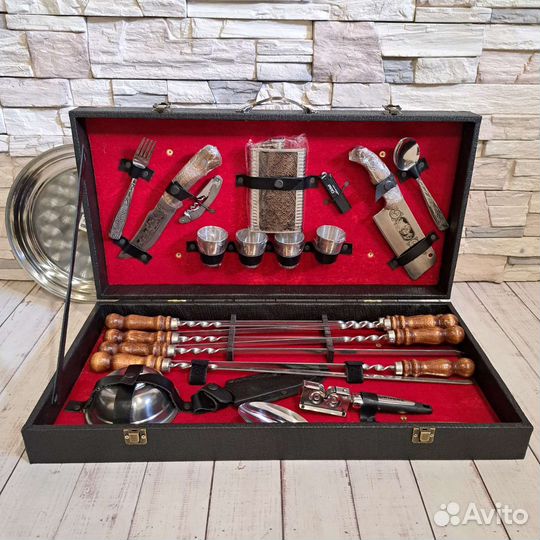 Набор шашлычный, шампур, нож кизлярский, топор