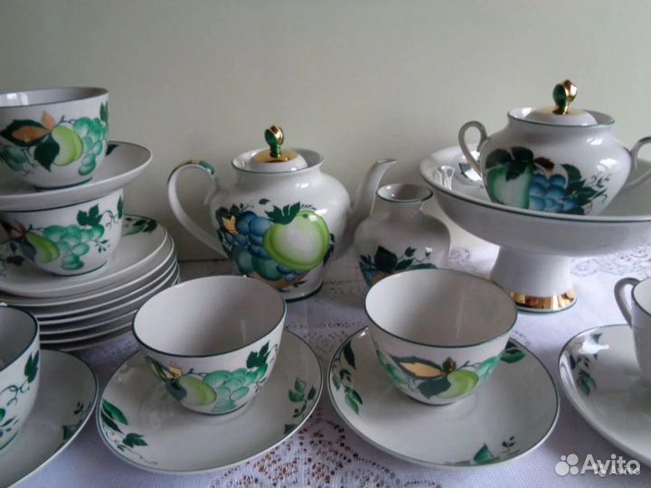 Сервиз чайный лфз зеленое яблоко (золотое)