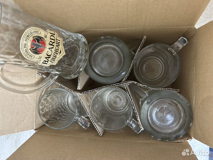 6 стаканов/кружек Bacardi Oakheart 35cl