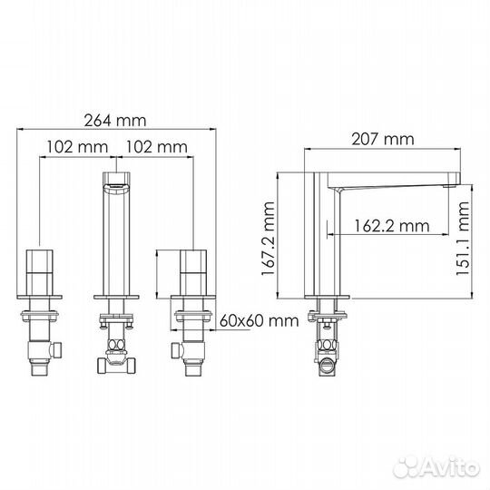 Смеситель для раковины wasserkraft Nuthe черный 9135