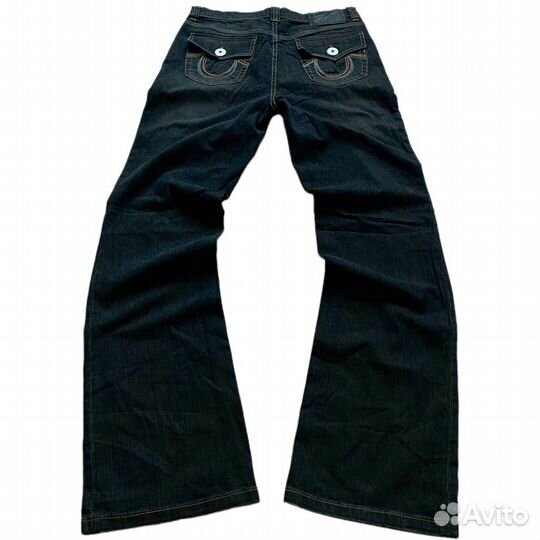 Dark flared y2k jeans true religion type