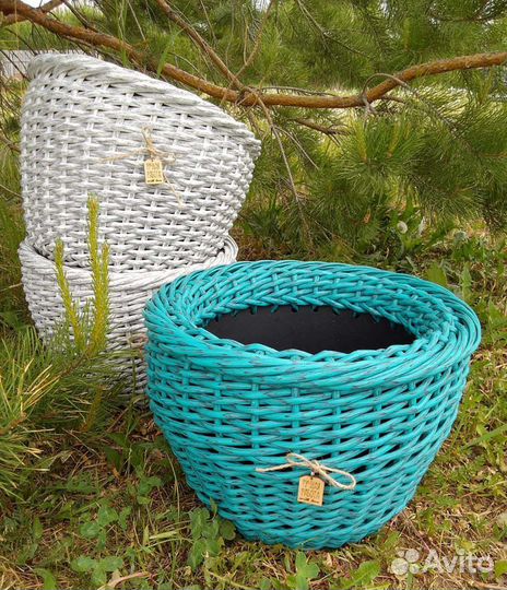 Кашпо из искусственного ротанга 12 л