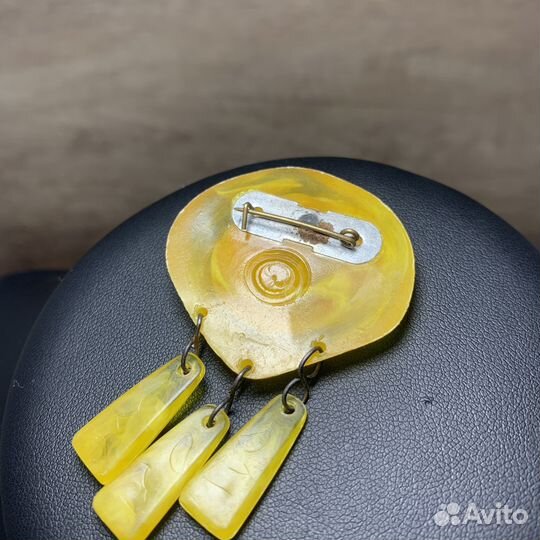 Винтажная Брошь Под Янтарь Сделано В СССР Ретро