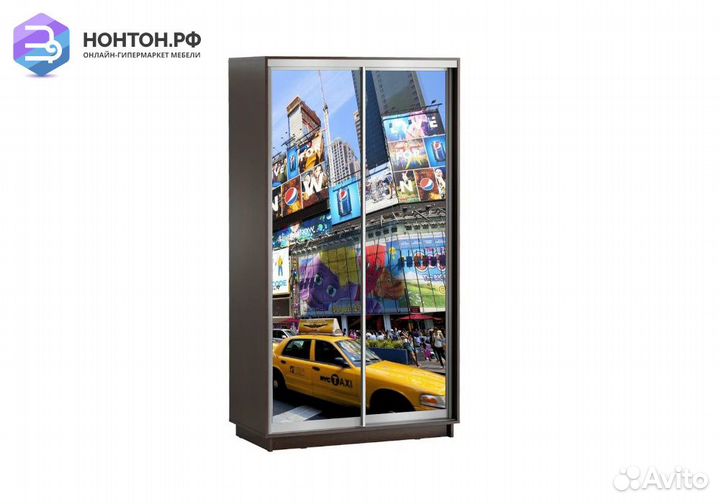 Шкаф-купе Лео 2-х дверный Манхэттен / венге