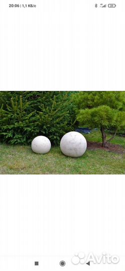 Бетонный шар украшение дачи