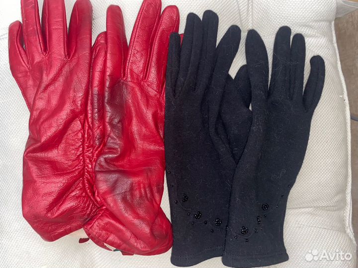 Перчатки женские кожаные 6,5 размер
