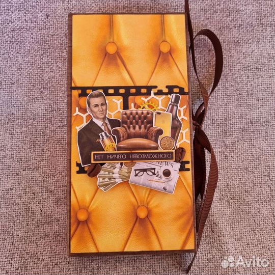 Открытка с шоколадом ручной работы