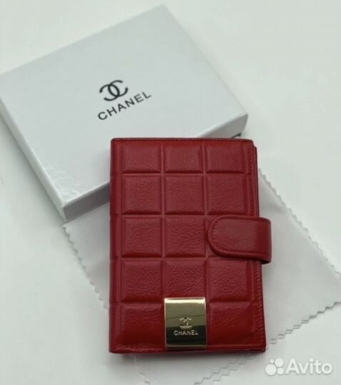 Обложка для автодокументов и паспорт Chanel кожа