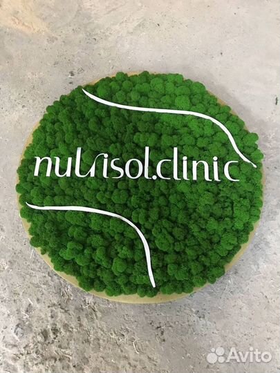 Логотип из мха с рамкой