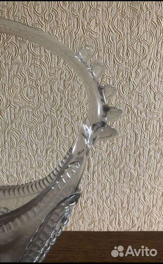 Ваза корзина конфетница стекло