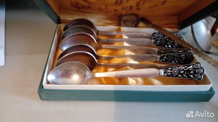 Набор мельхиоровых чайных ложек СССР
