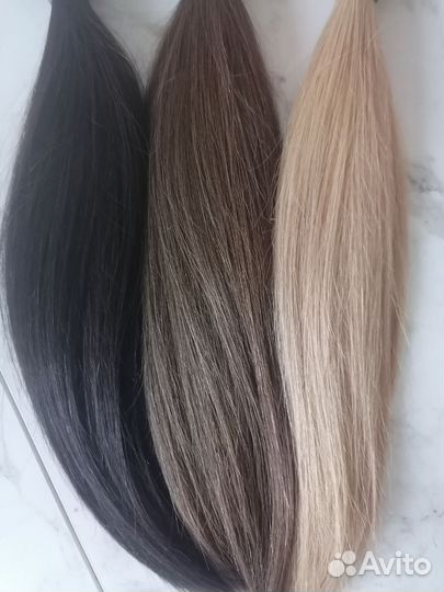 Волосы на заколках натуральные