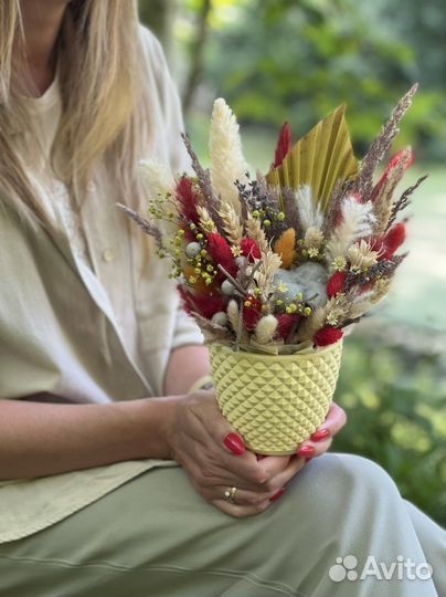 Композиция из сухоцветов на 1 сентября