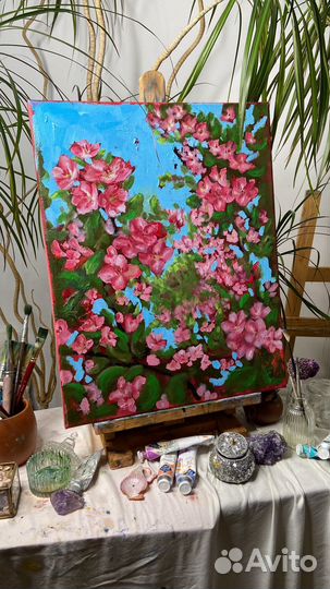 Картина маслом на холсте цветы 