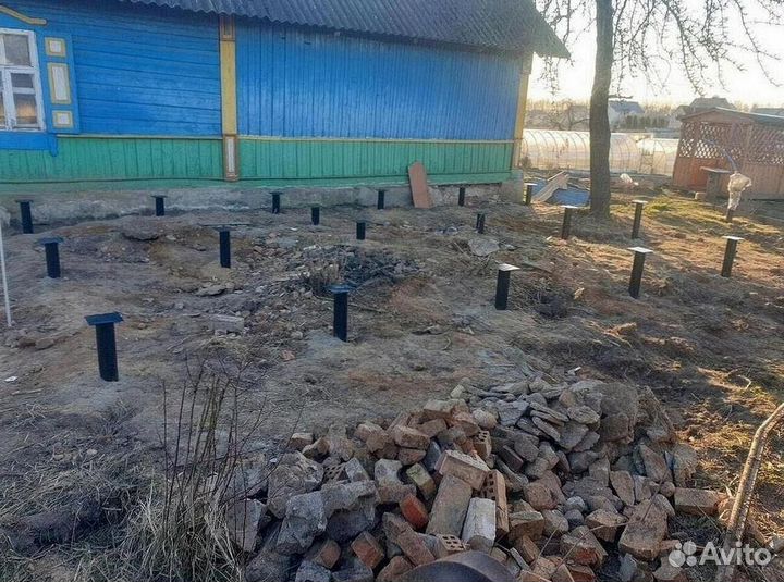 Винтовые сваи с монтажом