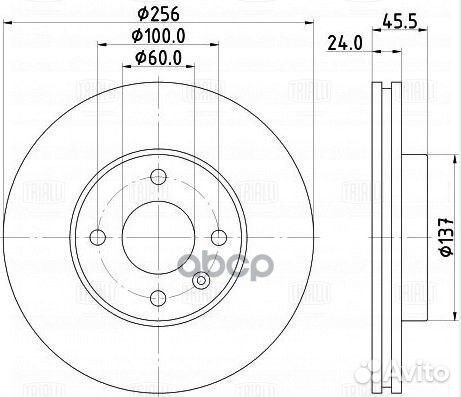 Диск тормозной передний d256 R14 DF 062102 Tri