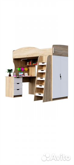 Кровать чердак (с матрасом)